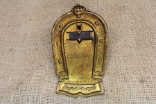 Old Desk Invoice Store Paper Clip GOOD LUCK Horse Shoe Solid Brass England