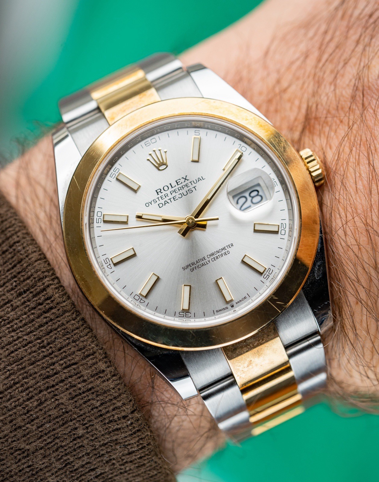 Rolex Datejust 126303 Gold and Silver Oyster Bracelet with Gold Bezel