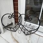 Pair of Hanging Wall Plant Metal Planter Outdoor/Indoor- H 75 x L 36 x D 25cm