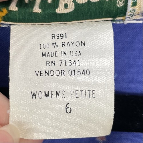 Abito midi vintage LL Bean taglia 6 blu petite floreale bottoni davanti Cottagecore - Foto 8 di 9