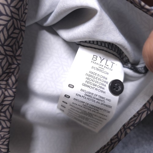 Bylt Shirt Mens XL Brown Black Geometric Short Sleeve Button Up Premium Basics - Picture 4 of 10