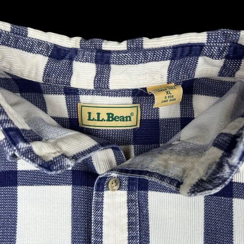 Camisa de franela LL Bean vintage azul a cuadros manga larga para hombre XL alta envejecida - Imagen 5 de 11