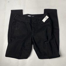 Old Navy Womens Black Mid Rise Pop Icon Skinny Denim Jeans Stretch Size 4 Petite