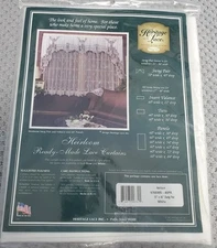Vtg Heritage Lace Curtains Heirloom 70x45" Swag Pair White NOS SEALED 