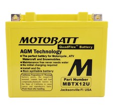 MBTX12U BATTERIA MOTOBATT POTENZIATA 14 AH AGM APRILIA Sport City Cube 125