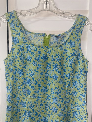 Vintage 80er 90er Rampage grün blau Blumen Knie Wackel Kleid Small Medium Made USA - Bild 2 von 6