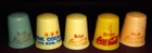 Thimbles 5 plastic vintage Coca Cola Various colors