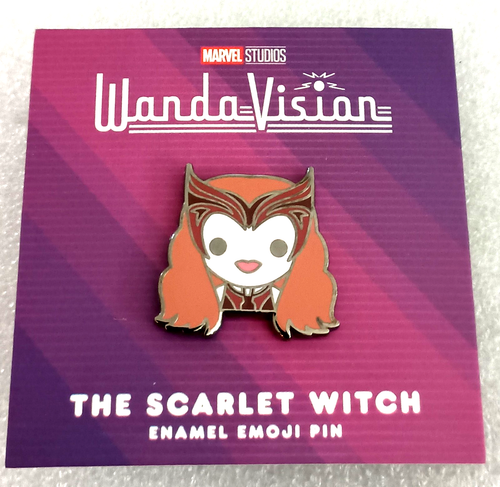 100% Soft Marvel The Scarlet Witch Enamel Emoji Pin New NOS 2023 MIP - Picture 2 of 4