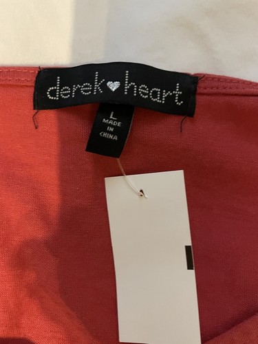 New Derek Heart L Large Top Flutter Sleeves Juniors? Ladies? Tie Front - Picture 4 of 9