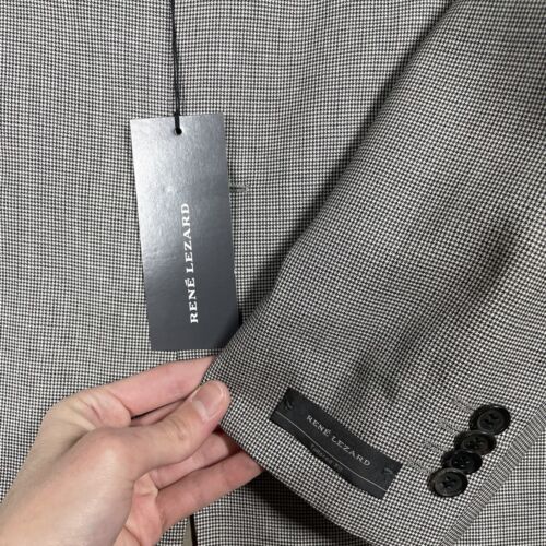 NWT! Rene Lezard Loro Piana Suit Sz 40R 34W Wool Silk Herringbone Lightweight - Picture 5 of 22