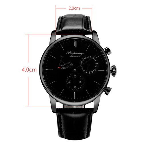Reloj mecánico automático Forsining de lujo para hombre brazalete de cuero con reserva de marcha - Imagen 11 de 15