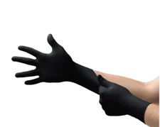 (100/Pk) ANSELL Microflex Midknight Nitrile Exam Gloves - Small - Black MK296S