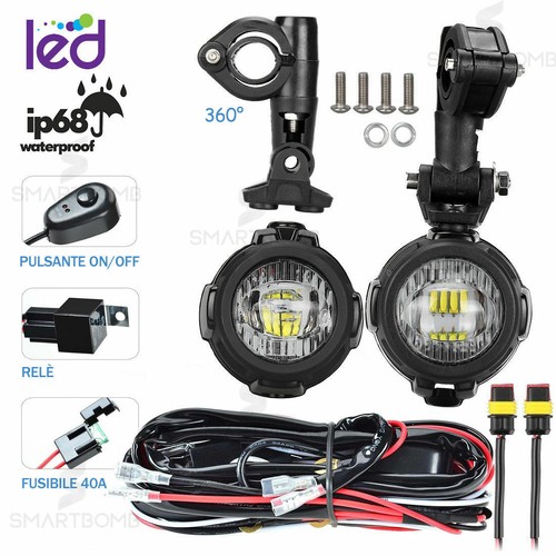 FAROS ADICIONALES Focos LED MOTO + BOTÓN KIT GS 1200 F800 F700 40W - Picture 1 of 11