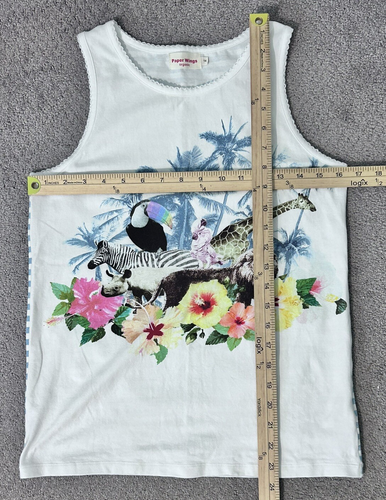 Paper Wings Island Life Girls Tank Shirt Sz 14 Fun Wildlife Theme Organic Cotton - Picture 8 of 10