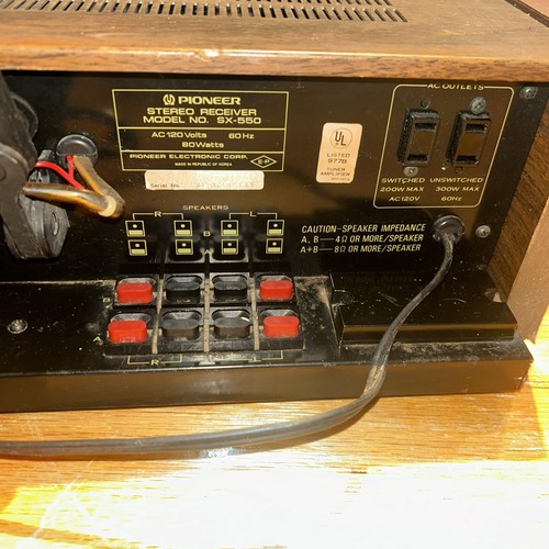 Vintage PIONEER SX550 Stereo RECEIVER WORKS TESTED Wood grain - Picture 6 of 15