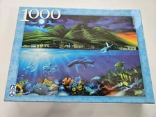 FX Schmid 1000 Piece Jigsaw Puzzle Lahaina Maui Hawaii Whales Dophins Turtles