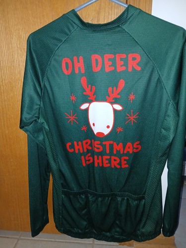 Women's 2XL long sleeve full zip bicycling jersey Christmas deer Granny Gear - Picture 2 of 3