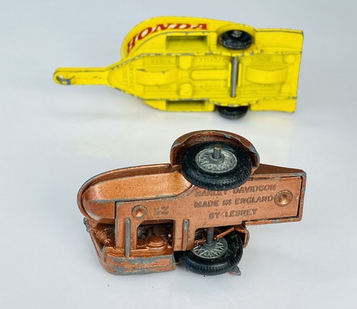 Vintage 1962 Matchbox Moko Lesney #66 Harley Davidson w/ Honda Trailer - Picture 6 of 6