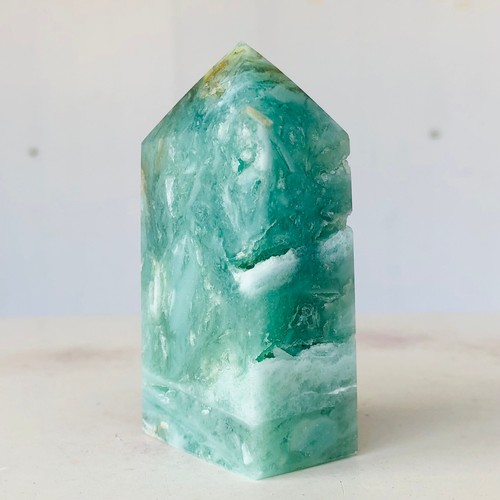 188g Natural Green Crystal Quartz Obelisk Wand Point Mineral Healing B196 - Picture 18 of 19