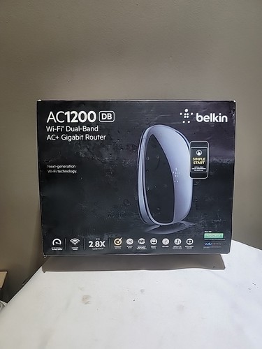 🛜Belkin AC 1200 DB Wi Fi Dual Band AC+ Gigabit Router 📲Smartphone Compatible 