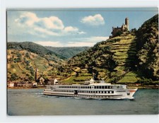 Postcard Burg Maus mit MS Nederland St. Goarshausen Germany