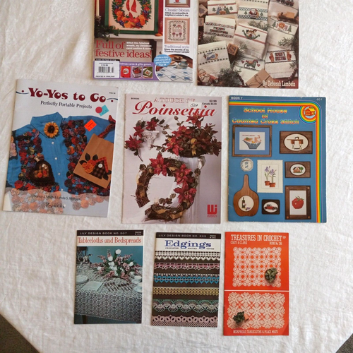 Lot of 8 Vintage Craft Crochet Cross Stitch Instruction Booklets - Picture 4 of 7