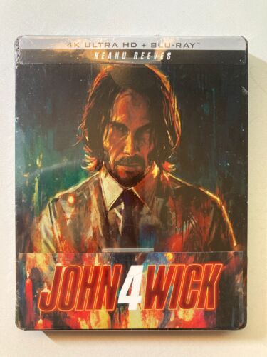 John Wick: Chapter 4 w. Steelbook (4K UHD + Blu-ray, EU Import, Region Free) NEW - Picture 1 of 3