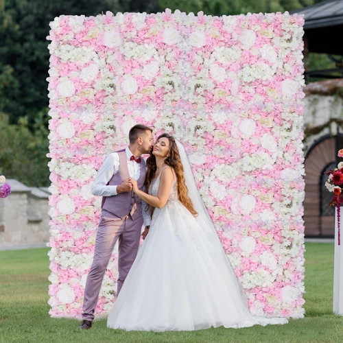 Artificial Flower Wall Panels for Wedding Backdrops and Home Interior Decoration - Picture 39 of 286
