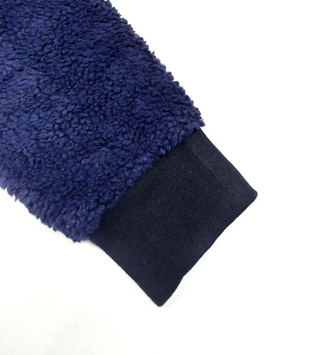 Suéter estilo Henley J CREW Sherpa polar azul marino para hombre - Imagen 7 de 9