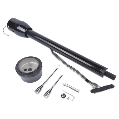 30" GM Steering Column Tilt Manual Floor Shift No Key w/ ADAPTER Hot Rod Black - Picture 7 of 14