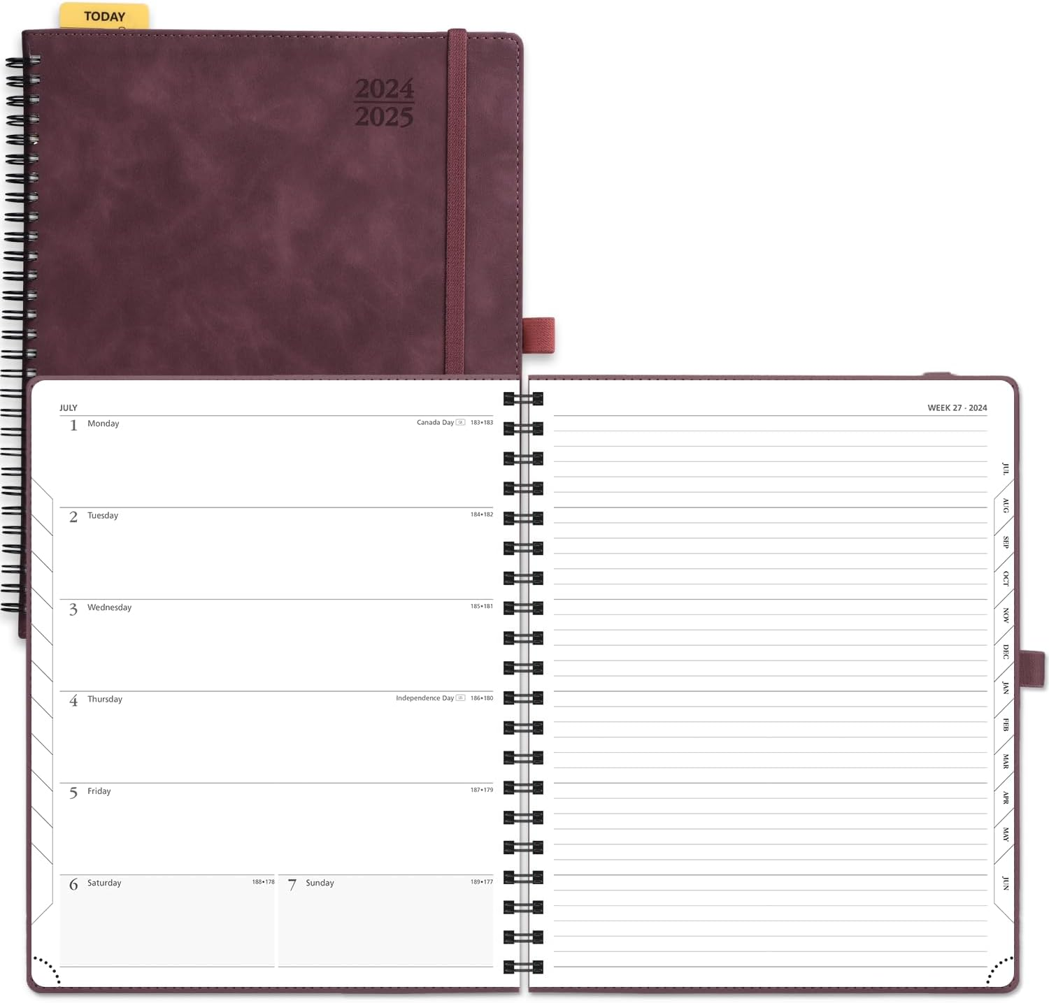Planner 2024-2025 Weekly Notebook 8.5''X 10.5'', Academic Calendar (JUL.24 - JUN