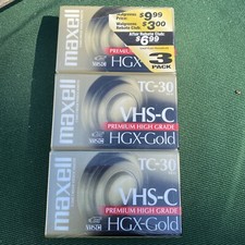 Maxwell Camcorder HGX-Gold Videocassette 3 Pack VHS-C Tapes TC-30 Sealed- NEW