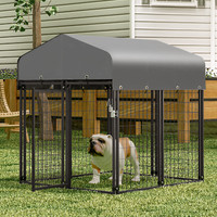 Outdoor Dog Kennel Playpen Animal Run Pet Enclosure Crate Fence w/UV-Proof Roof 5