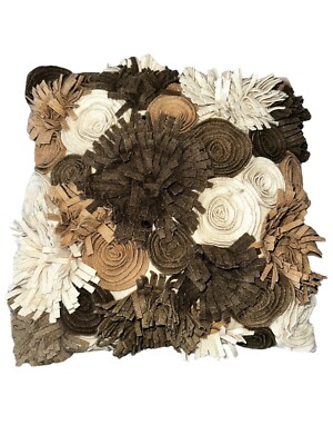 ARHAUS 17” Cotton Duck Feather Fill 3D Floral Modern Neutral