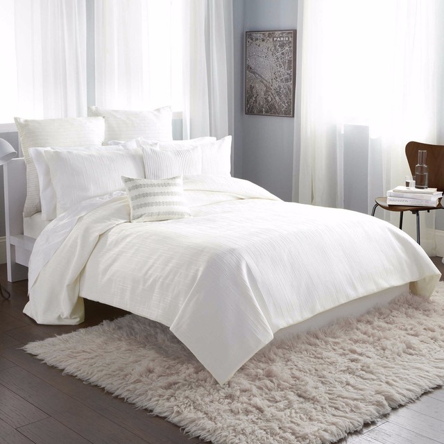 Dkny City Line 3pc Set 1 Full Queen Duvet Cover 2 Standard Shams Dkny City Line 3pc Set 1 Full Queen Duvet Cover 2 Standard Shams Ivory Jacquard