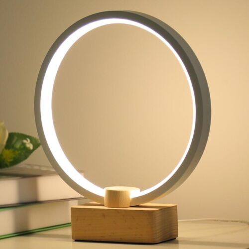 Bedside Table Lamp Bedroom Modern Round Nightstand Lamps Warm White 3 Color - Picture 3 of 9