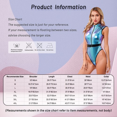 Womens Metallic Astronaut Cosplay Halloween Costume Front Zipper Jumpsuits - Foto 42 di 46