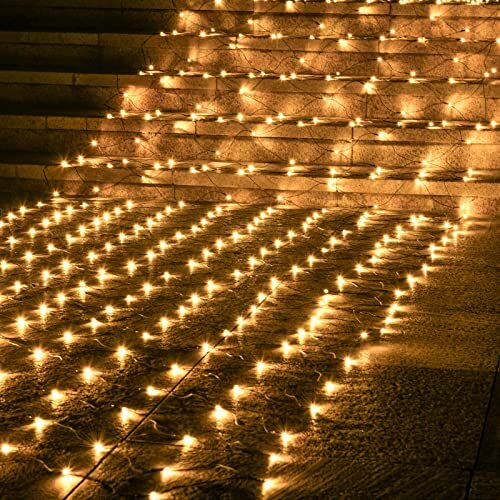 Net Lights, 300LED Christmas Outdoor Mesh Light, 14.8x4.9 ft Fairy Warm White - Bild 5 von 7