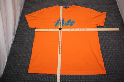Polo by Ralph Lauren Vintage T Shirt Adult Sizes 2XL Big Paint Brush Logo Orange - Picture 11 of 15