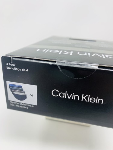 CALVIN KLEIN Men's Microfiber Hip Brief *Pack of 4* Soft, Wicking, Black, M - Picture 5 of 8