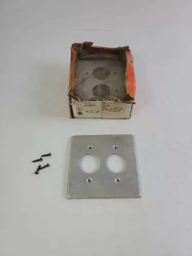 PACK OF 6 KILLARK 2FGC STAMPED ALUMINUM COVER 2-GANG ROUND RECEPTACLE