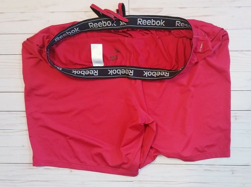 Reebok Mens Shorts Red PlayDry Mesh Pockets Elastic Waist Basketball Running 2XL - Picture 4 of 6