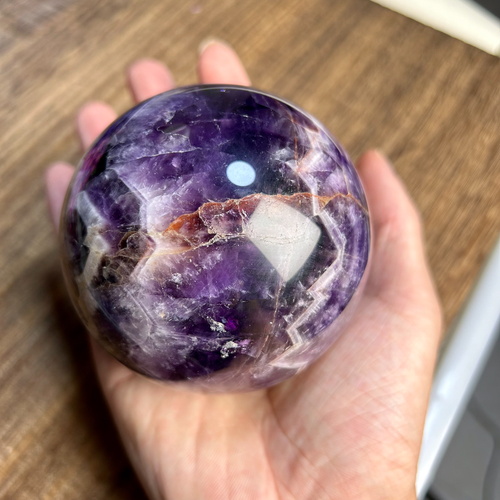 835g 84mm 97th Natural Dream Amethyst Quartz Crystal Sphere Ball Healing - Picture 4 of 13