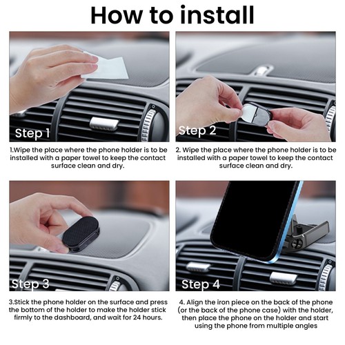 Strong Magnetic Car Dashboard Mobile Phone Holder Mount 360° Rotating Tilting - Picture 12 of 13