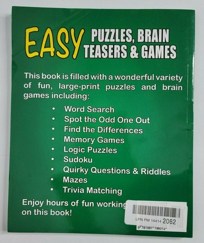 EASY Puzzles Brain Teasers & Games NEW Word Searches Mazes Sudoku Riddles - Picture 2 of 5