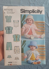 Simplicity R11519 Babies' T-Shirts, Jacket, Pants & Hat UNISEX Sz XS-XL UC S9616