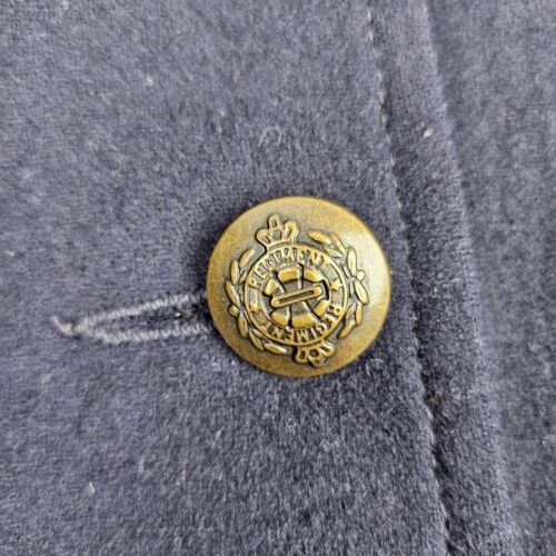 Beaver of Bolton Womens Pea Coat UK10 Navy Blue 100% British Wool Military Style - Picture 9 of 16
