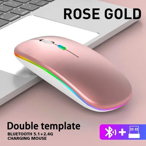 Bluetooth Mouse Wireless Computer Rechargeable Mini Magic 2.4G USB With RGB Back - Picture 13 of 13