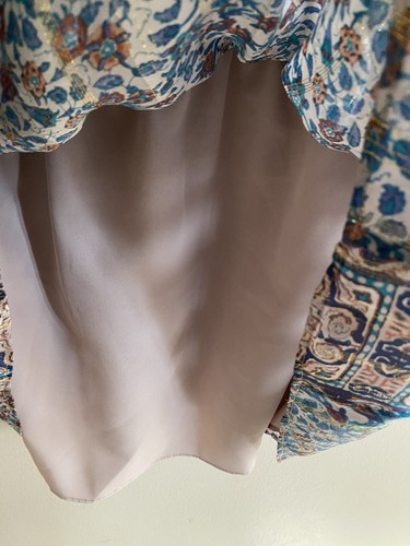 Joie Dress Dusty Floral Blue Mandarin Print Silk Dress Size Medium $428 - Picture 7 of 9