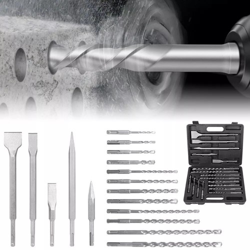 17PC SDS Plus Rotary Hammer Drill Bit Chisel Set for Masonry Concrete Tile Brick - Picture 5 of 13